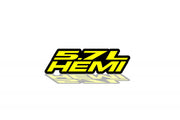 Jeep tailgate trunk rear emblem with 5.7L Hemi logo Jeep emblems decoinfabric BLACK YELLOW