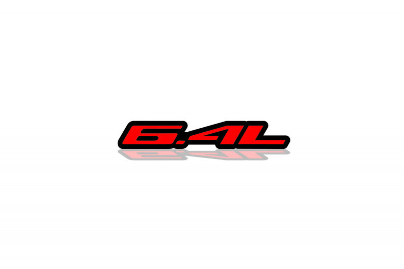 Jeep tailgate trunk rear emblem with 6.4L logo (type 2) Jeep emblems decoinfabric BLACK RED