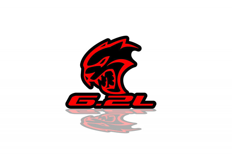 Jeep tailgate trunk rear emblem with Hellcat 6.2L logo Jeep emblems decoinfabric BLACK RED