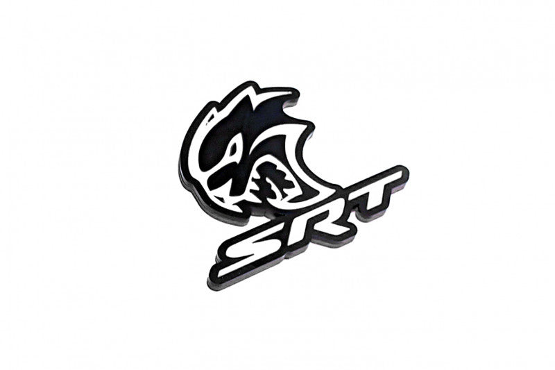 Jeep tailgate trunk rear emblem with Hellcat + SRT logo Jeep emblems decoinfabric BLACK WHITE