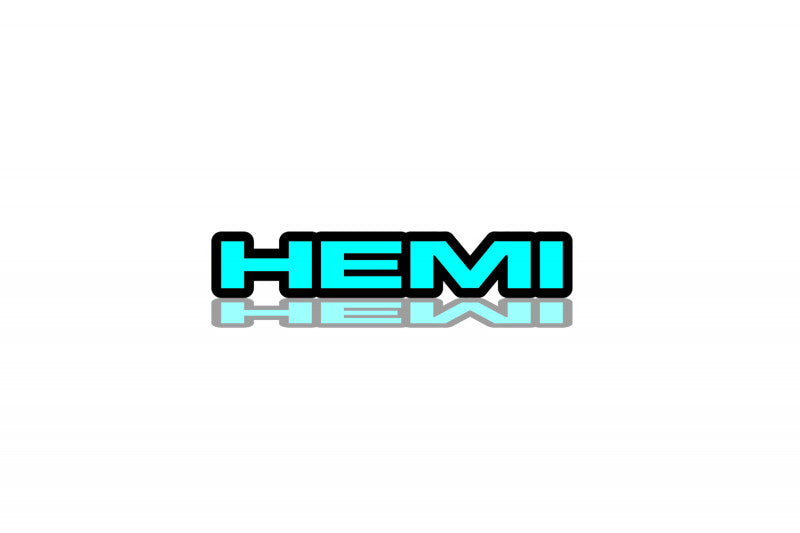 Jeep tailgate trunk rear emblem with Hemi logo Chrysler emblems decoinfabric BLACK LIGHT BLUE