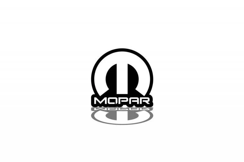 JEEP Radiator grille emblem with Mopar logo (type 6) Jeep emblems decoinfabric BLACK WHITE