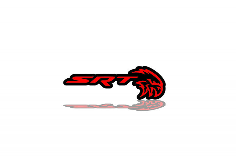 Jeep tailgate trunk rear emblem with SRT Hellhawk logo Jeep emblems decoinfabric BLACK RED