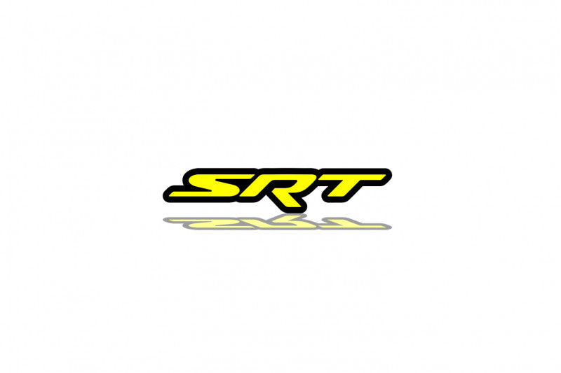 Jeep tailgate trunk rear emblem with SRT logo Chrysler emblems decoinfabric BLACK YELLOW