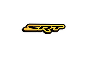 JEEP Radiator grille emblem with SRT logo (type 2) Jeep emblems decoinfabric BLACK ORANGE