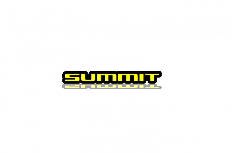 Jeep tailgate trunk rear emblem with Summit logo Chrysler emblems decoinfabric BLACK YELLOW