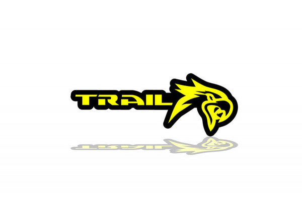 Jeep tailgate trunk rear emblem with Trail + Hawk logo