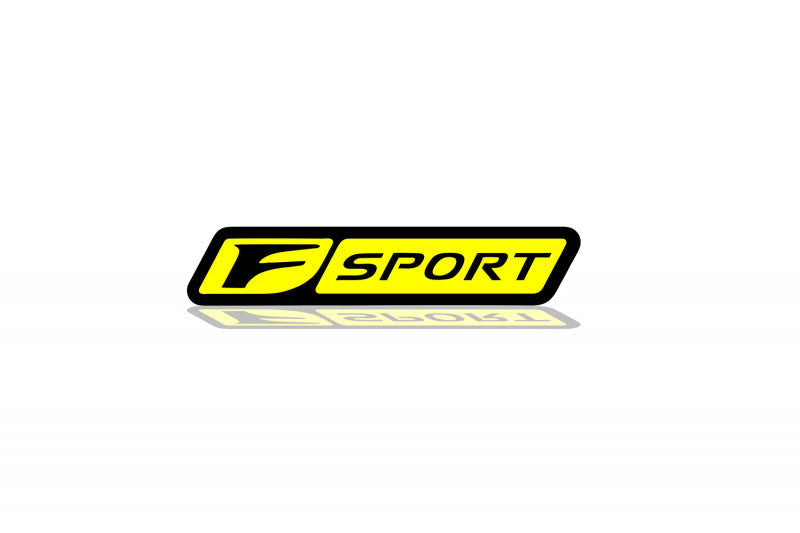 Lexus Radiator grille emblem with F Sport logo (Type 2) Lexus emblems decoinfabric BLACK YELLOW