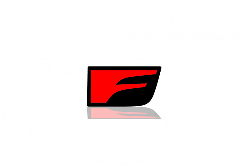Lexus tailgate trunk rear emblem with F Sport logo (type 4) Lexus emblems decoinfabric BLACK RED