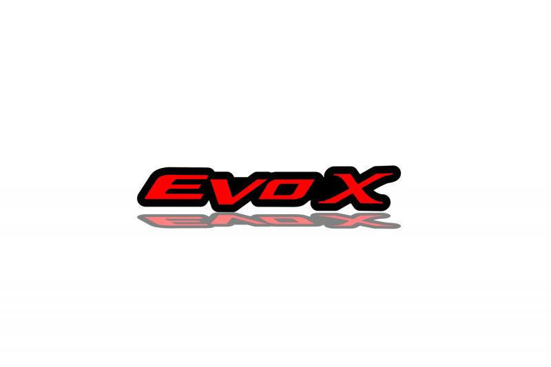 Mitsubishi tailgate trunk rear emblem with EvoX logo Chrysler emblems decoinfabric BLACK RED