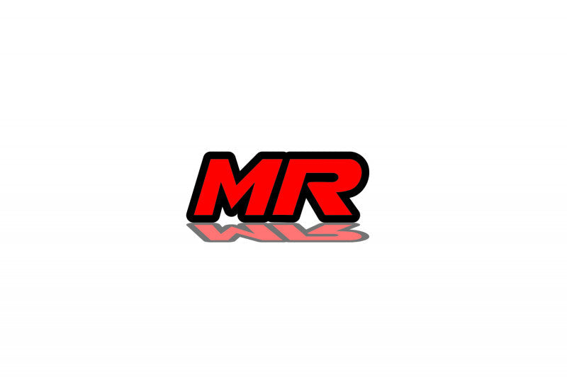 Mitsubishi tailgate trunk rear emblem with MR logo Chrysler emblems decoinfabric BLACK RED