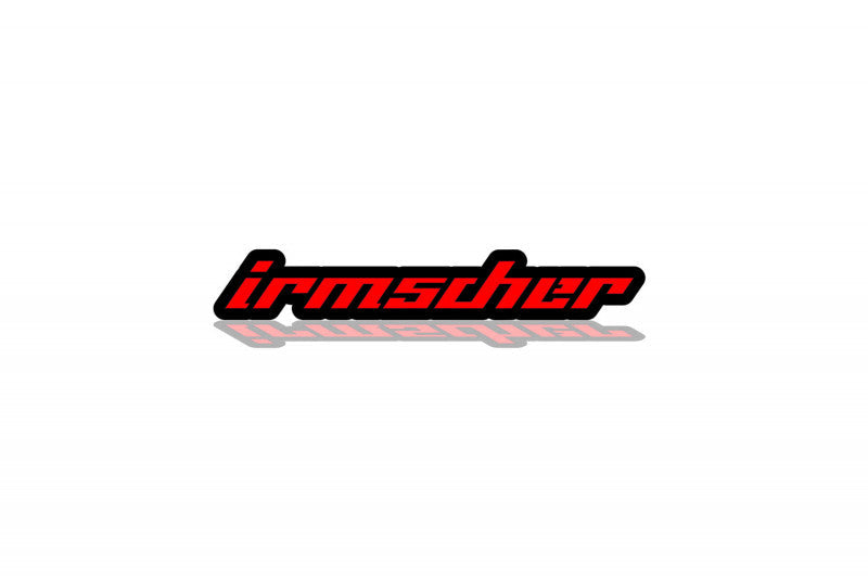 Opel tailgate trunk rear emblem with Irmscher logo Opel emblems decoinfabric BLACK RED