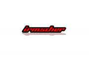 Opel tailgate trunk rear emblem with Irmscher logo Opel emblems decoinfabric BLACK RED