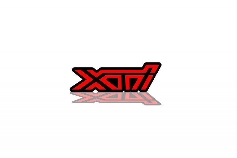 Tailgate trunk rear emblem with XTI logo Subaru emblems decoinfabric BLACK RED