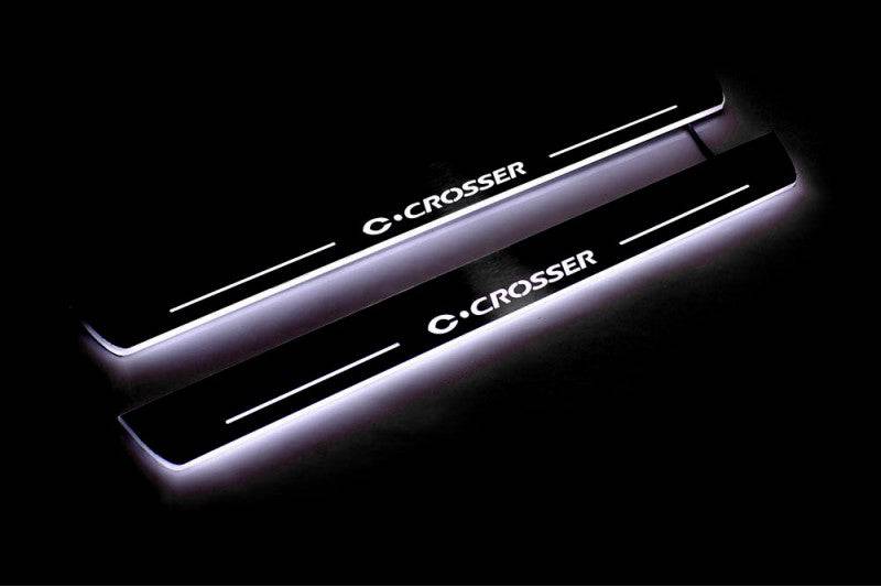 Citroen C-Crosser 2007-2012 LED Door Sills PRO With Logo C-Crosser Citroen Led Door Sills opdesign