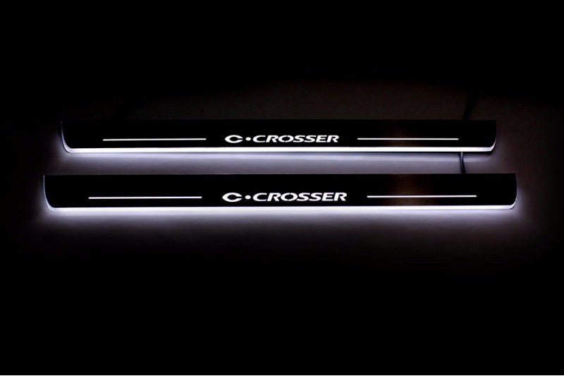 Citroen C-Crosser 2007-2012 LED Door Sills PRO With Logo C-Crosser Citroen Led Door Sills opdesign