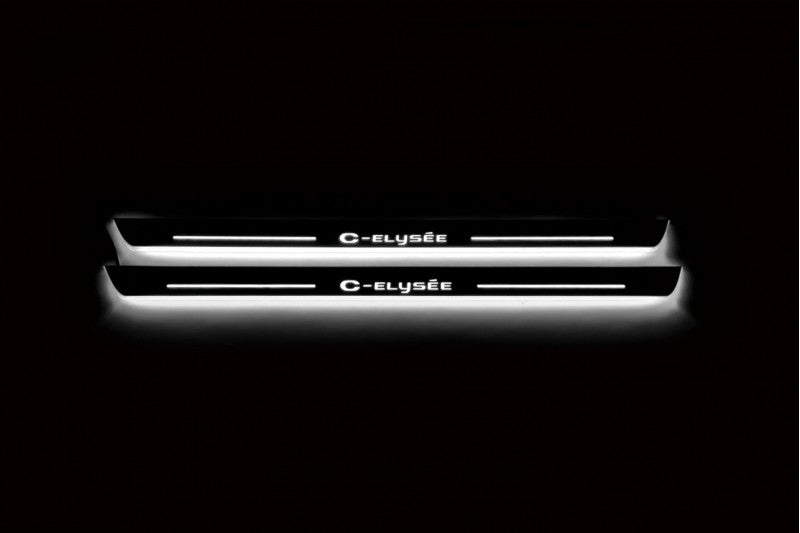 Citroen C-Elysee 2012+ LED Door Sill With Logo C-Elysee Citroen Led Door Sills opdesign