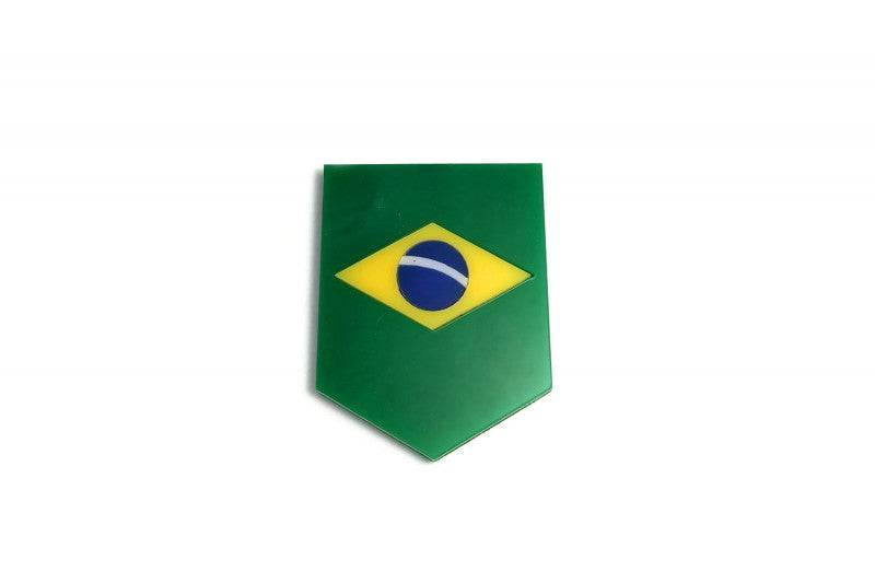 Radiator grille emblem with Brasil logo Custom design emblems decoinfabric
