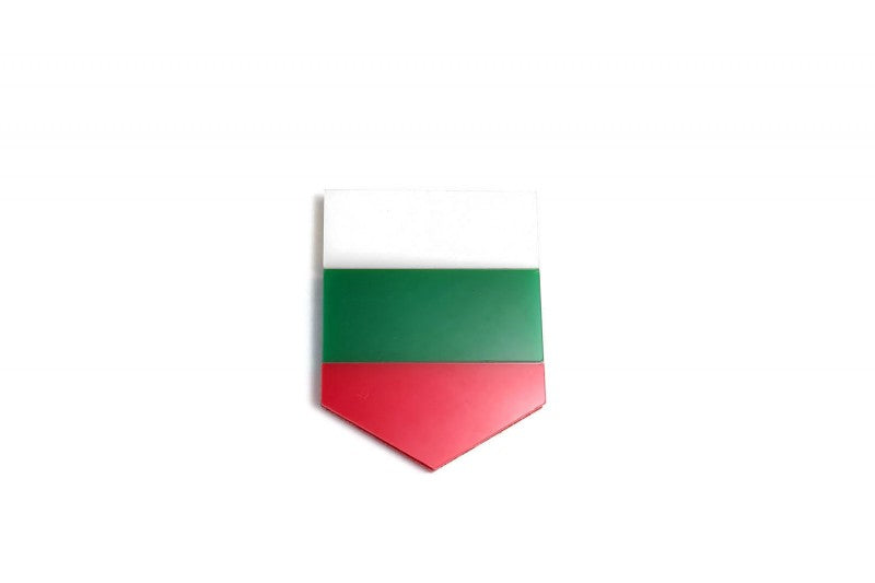 Car emblem badge with flag of Bulgaria - decoinfabric