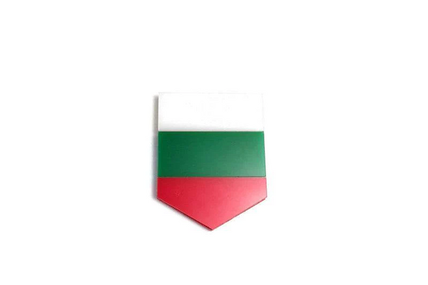 Radiator grille emblem with Bulgaria logo