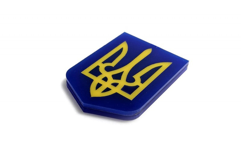 Car emblem badge with flag of Coat of arms of Ukraine - decoinfabric