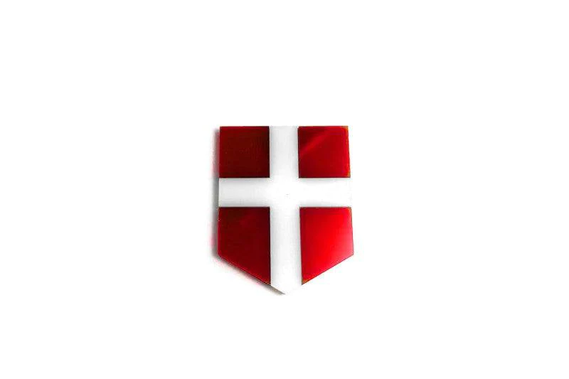 Radiator grille emblem with Denmark logo Custom design emblems decoinfabric