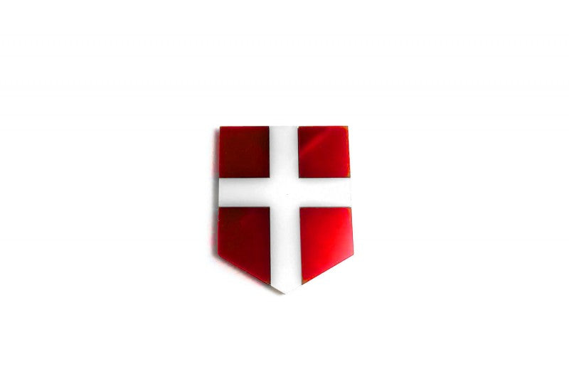 Car emblem badge with flag of Denmark - decoinfabric