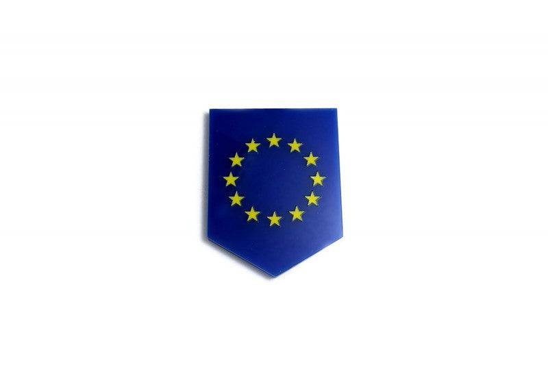 Radiator grille emblem with European Union logo