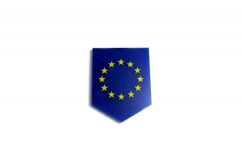 Radiator grille emblem with European Union logo Custom design emblems decoinfabric