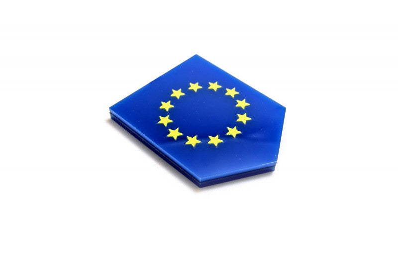 Car emblem badge with flag of European Union - decoinfabric