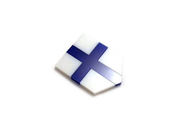 Car emblem badge with flag of Finland - decoinfabric