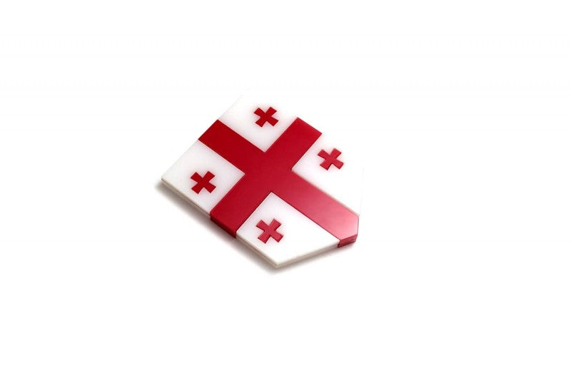 Car emblem badge with flag of Georgia Country Flag Emblems decoinfabric
