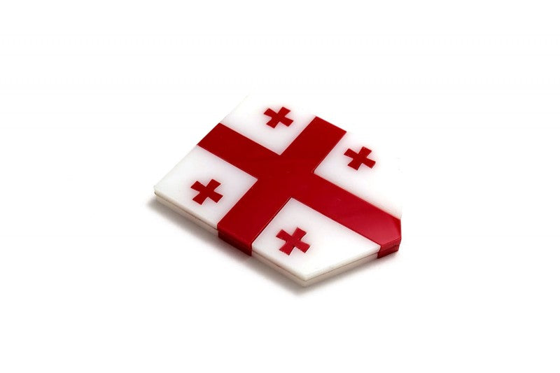 Car emblem badge with flag of Georgia - decoinfabric