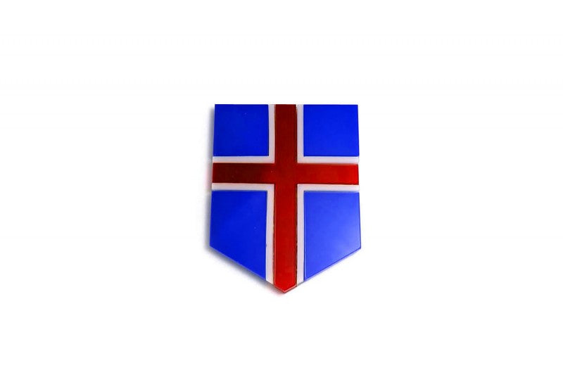 Car emblem badge with flag of Iceland - decoinfabric