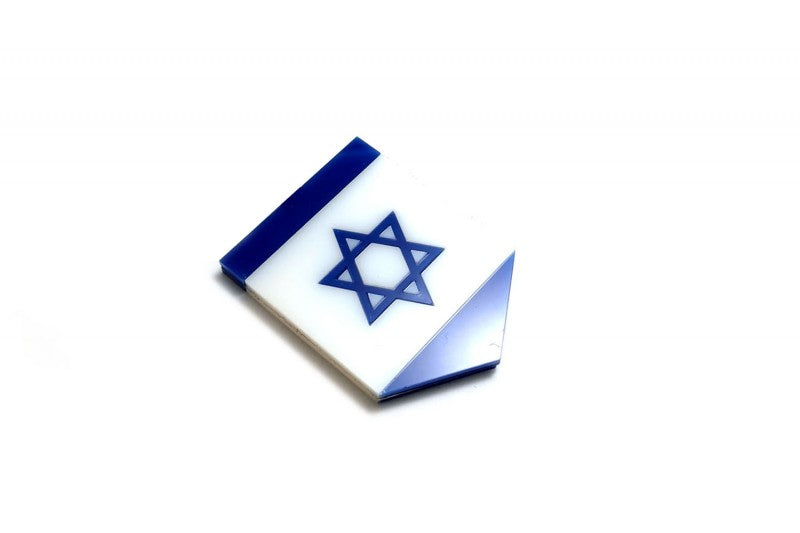 Car emblem badge with flag of Israel - decoinfabric