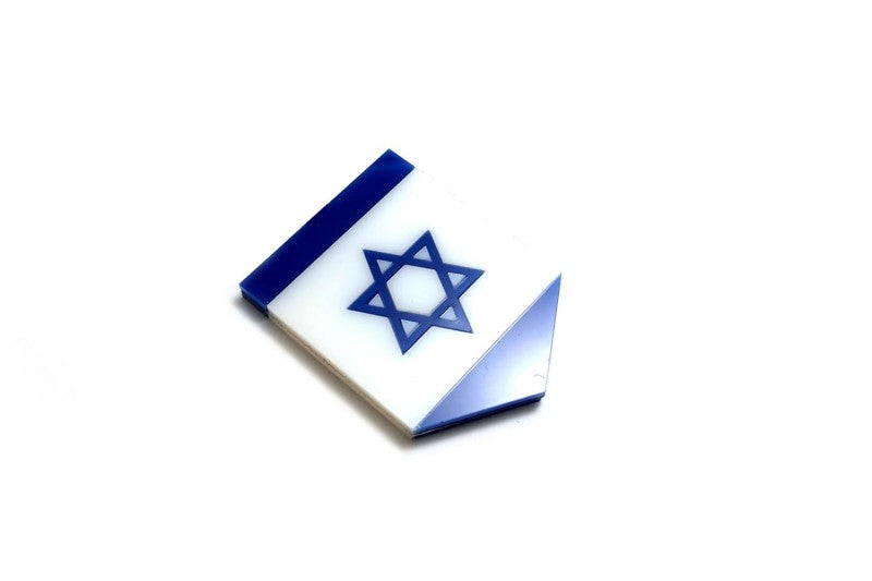 Car emblem badge with flag of Israel Country Flag Emblems decoinfabric