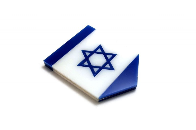 Car emblem badge with flag of Israel - decoinfabric