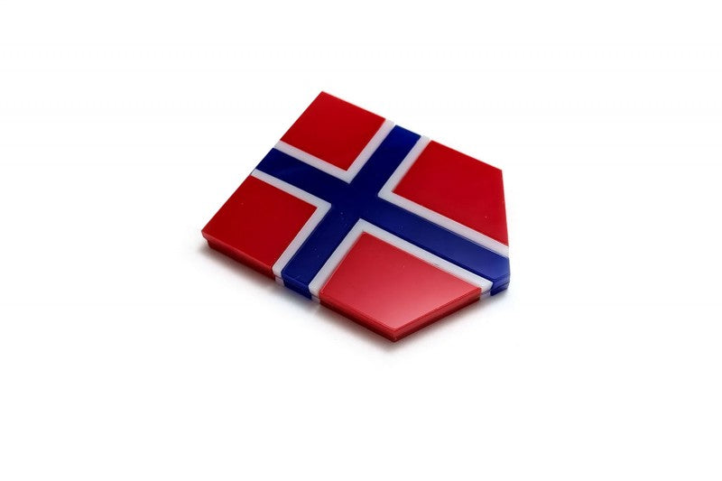 Car emblem badge with flag of Norway - decoinfabric