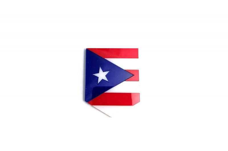 Car emblem badge with flag of Puerto Rico - decoinfabric
