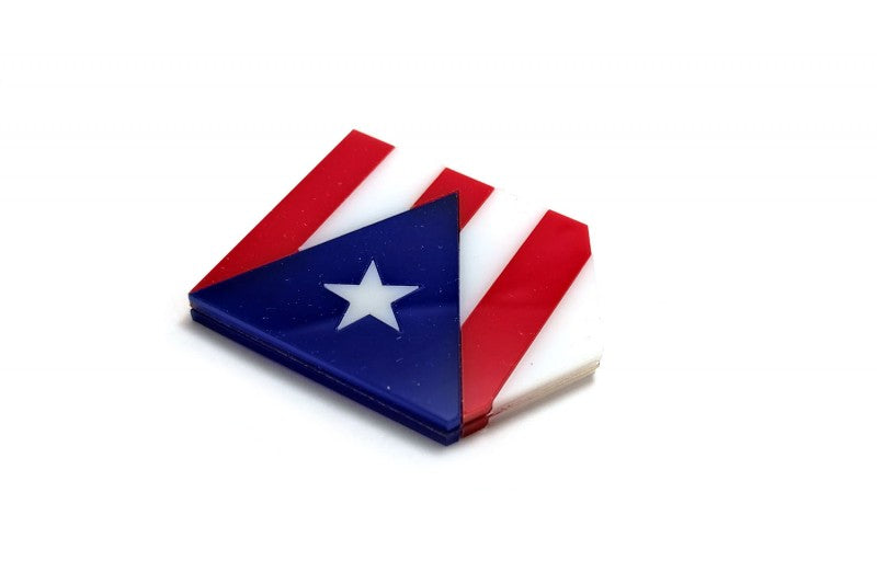 Car emblem badge with flag of Puerto Rico - decoinfabric