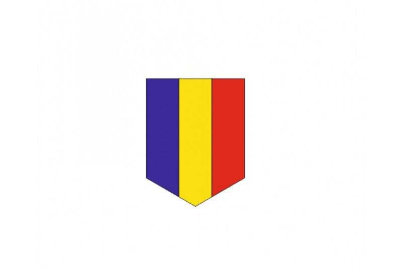 Car emblem badge with flag of Romania - decoinfabric