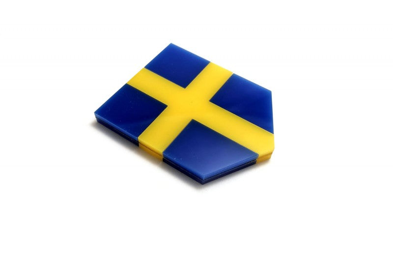 Car emblem badge with flag of Sweden - decoinfabric