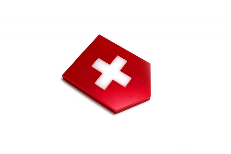 Car emblem badge with flag of Switzerland Country Flag Emblems decoinfabric