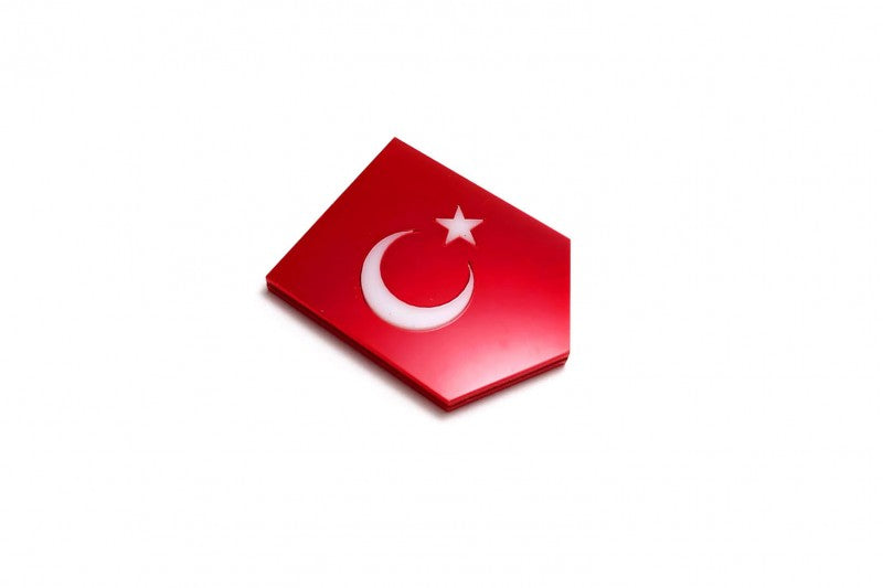 Car emblem badge with flag of Turkey