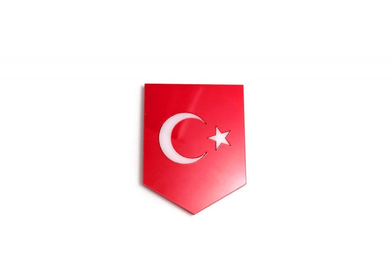 Car emblem badge with flag of Turkey Country Flag Emblems decoinfabric