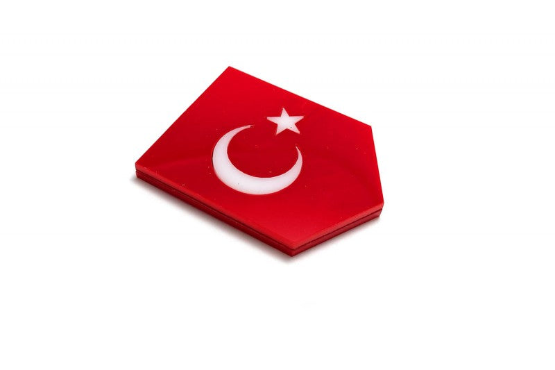 Car emblem badge with flag of Turkey