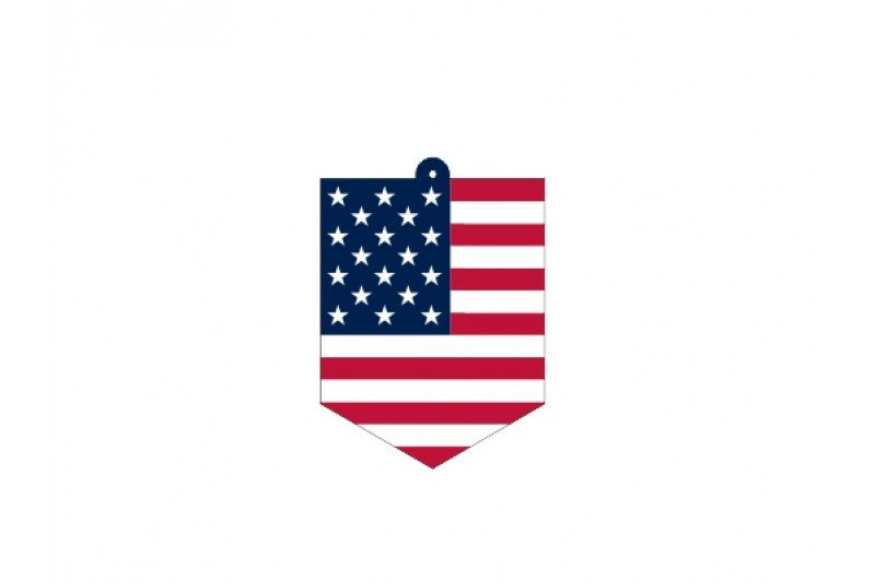 Car emblem badge with flag of USA - decoinfabric
