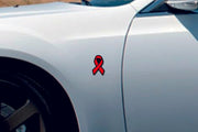 Car emblem badge for fenders with Cancer Ribbon logo Custom design emblems decoinfabric