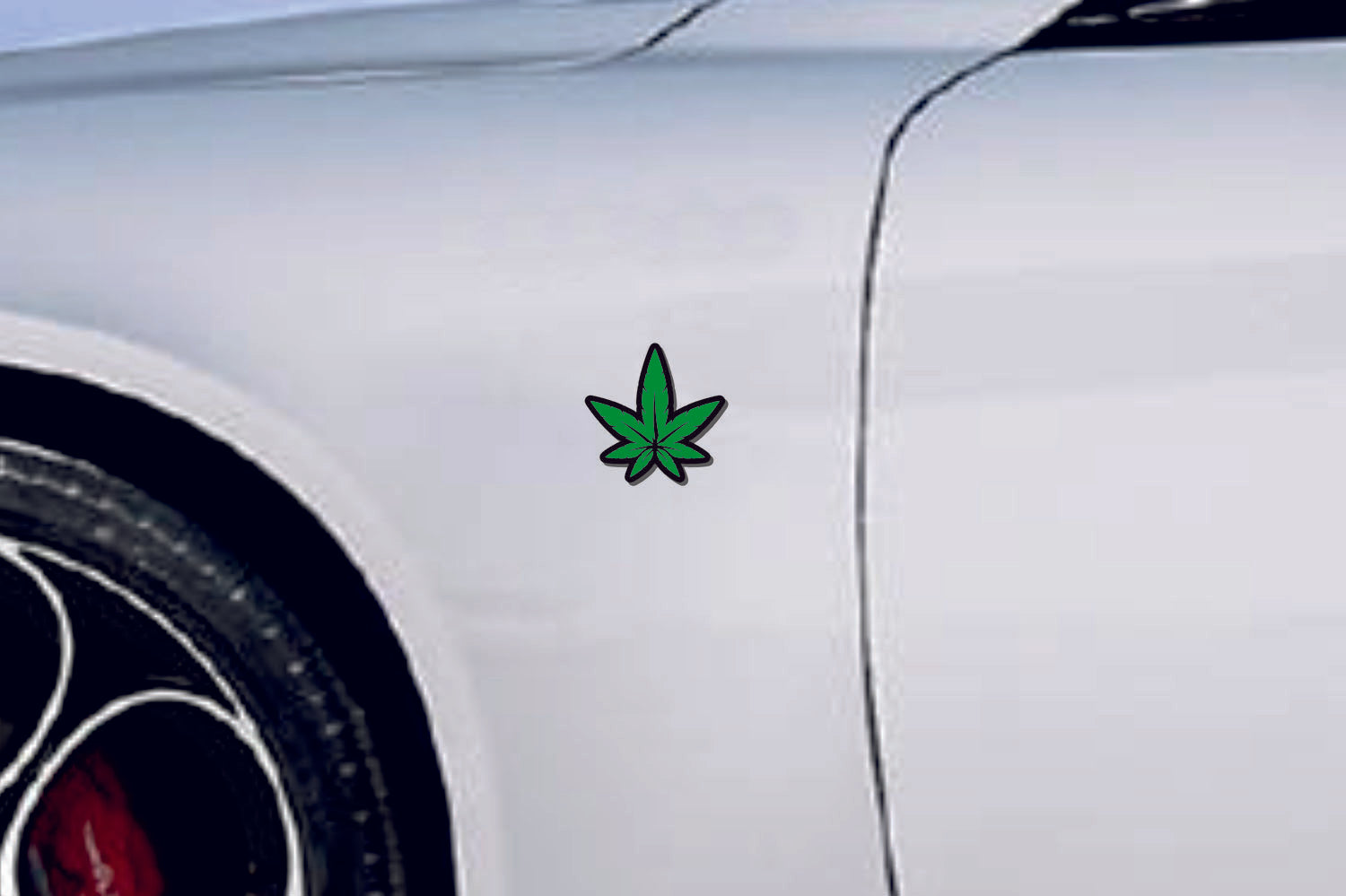Car emblem badge for fenders with Cannabis logo - decoinfabric