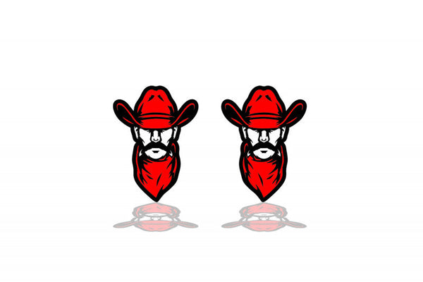 Car emblem badge for fenders with Cowboy logo - decoinfabric